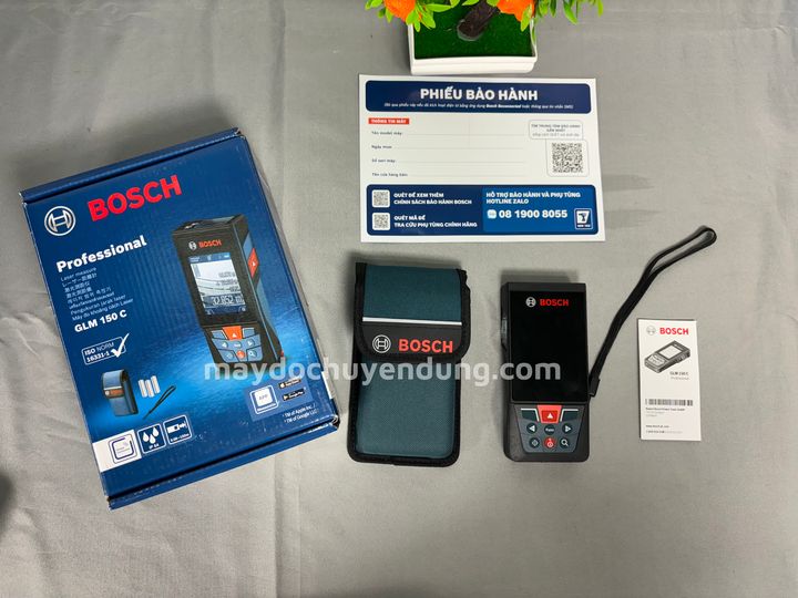 Bộ sản phẩm máy đo khoảng cách Bosch GLM 150 C