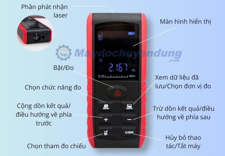 Máy đo khoảng cách Total Meter 40m E40 đo chính xác