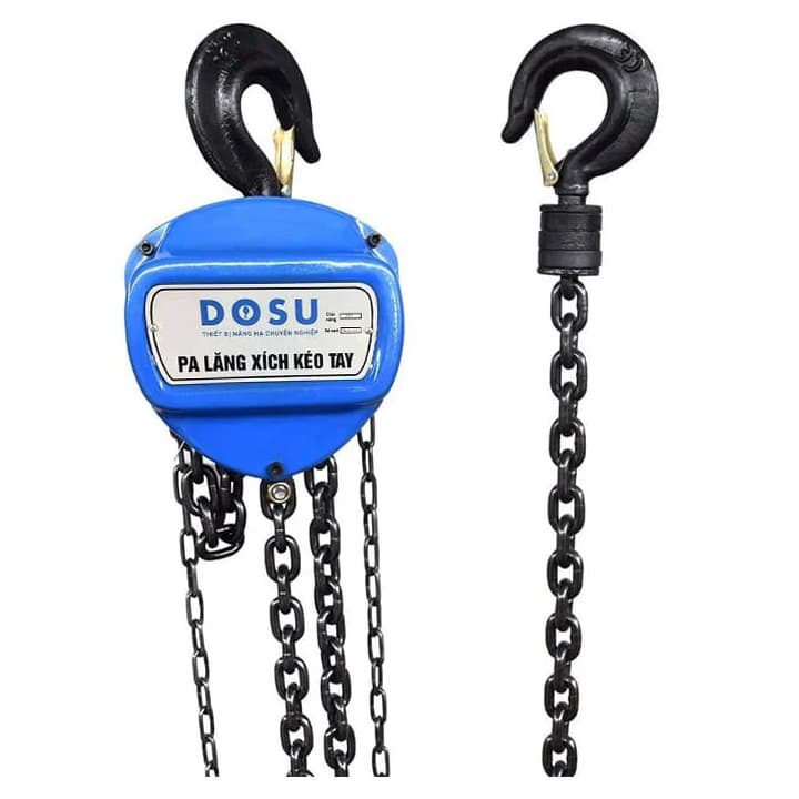 Pa lăng xích kéo tay DOSU 5T-3M sở hữu thiết kế chắc chắn với thân máy được hoàn thiện từ vật liệu bền bỉ