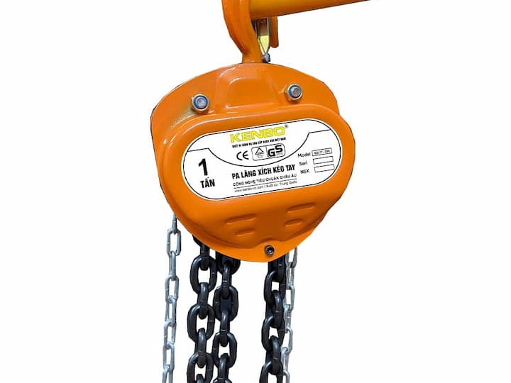 Pa lăng xích kéo tay KENBO KB1T-3M có khả năng nâng hạ tối đa 1 tấn