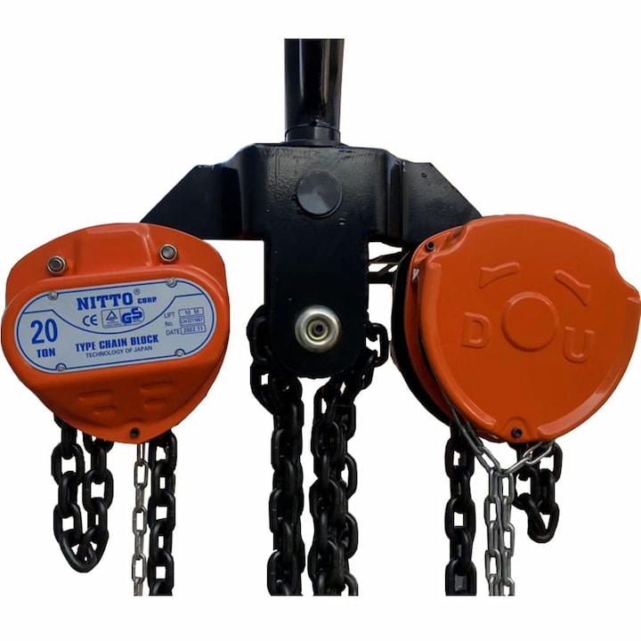 Pa lăng xích kéo tay NITTO 20T-10M được thiết kế hướng đến sự bền bỉ, an toàn