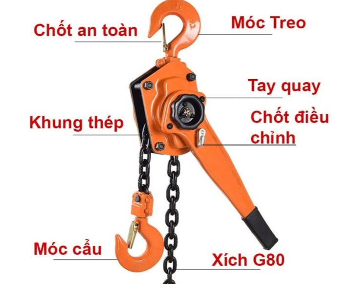 Pa lăng NITTO 2T cấu tạo đơn giản, chế tạo từ chất liệu cao cấp 