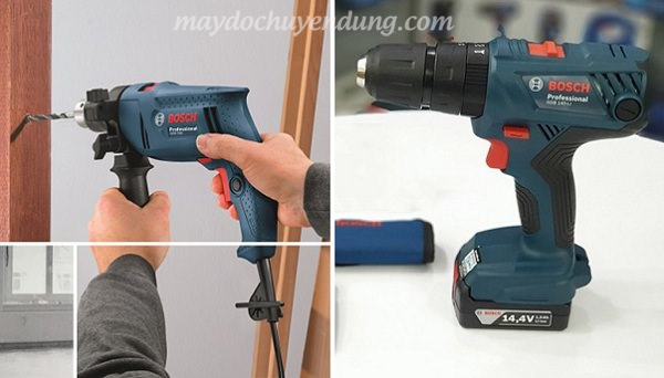 So sánh thiết kế khoan động lực dùng điện và dùng pin