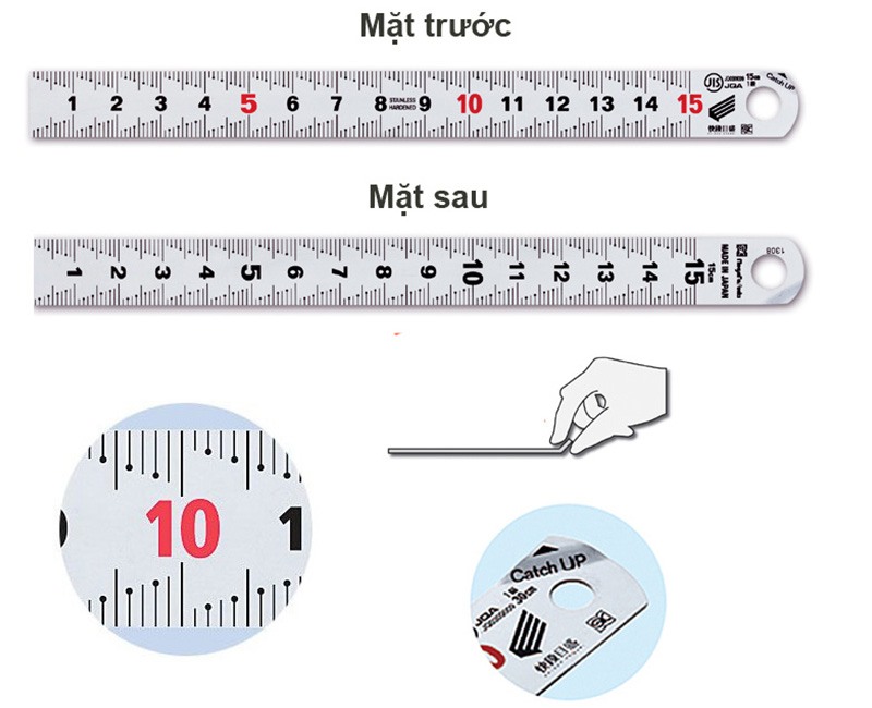 Thước lá inox 15cm Niigatga CU-15KD Thước lá inox 15cm Niigatga CU-15KD