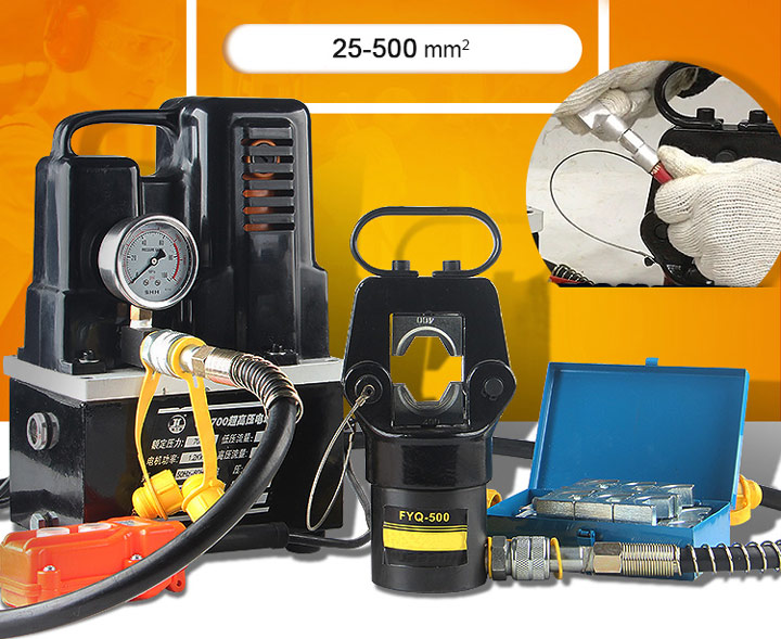 Đầu ép cos thủy lực FYQ-500 khi kết hợp với bơm rời Đầu ép cos thủy lực FYQ-500 khi kết hợp với bơm rời