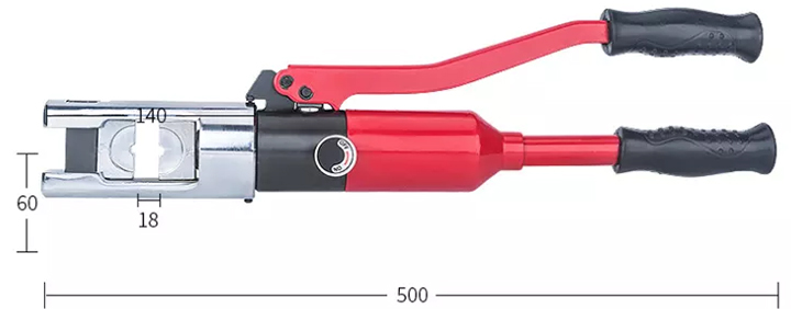 Kích thước kìm bấm cos thủy lực ZHO-300