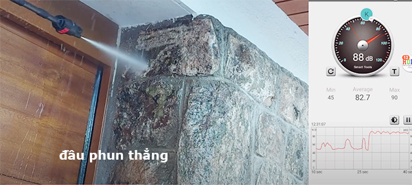 Kiểu phun thứ 1: Phun thẳng cho áp lực mạnh nhất