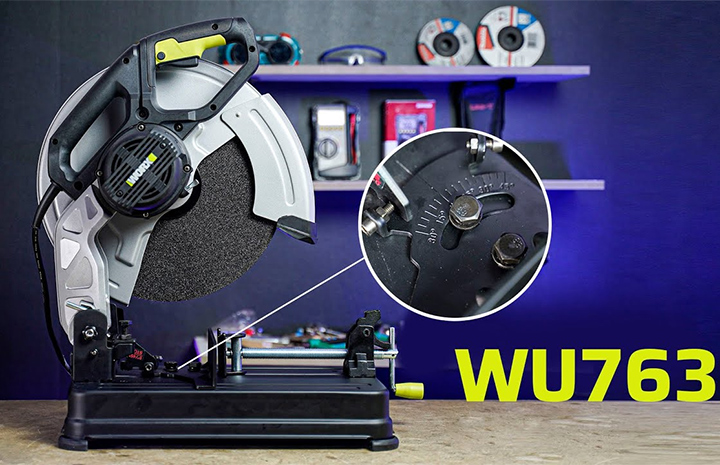 Máng có thể nâng lên được mà không phải giữ như những dòng máy cắt sắt trước đây