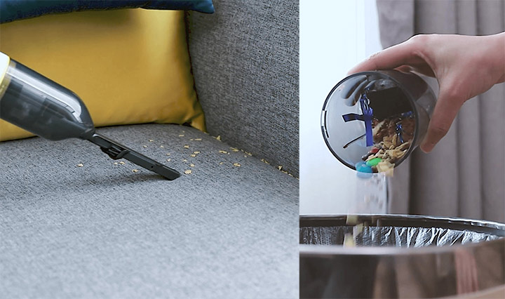 Dung tích máy hút bụi mini chạy pin Karcher VCH 2 dư giả để hút được nhiều lượt Dung tích máy hút bụi mini chạy pin Karcher VCH 2 dư giả để hút được nhiều lượt