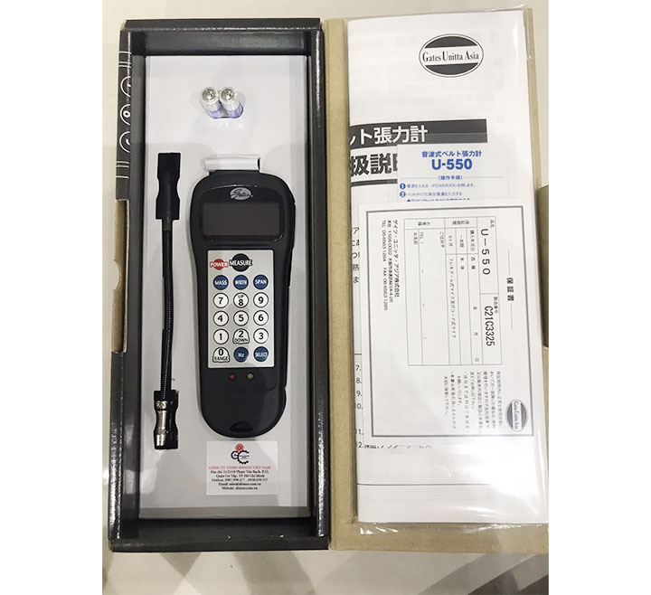 Trọn bộ sản phẩm máy đo lực căng dây đai U-550 Unitta Trọn bộ sản phẩm máy đo lực căng dây đai U-550 Unitta