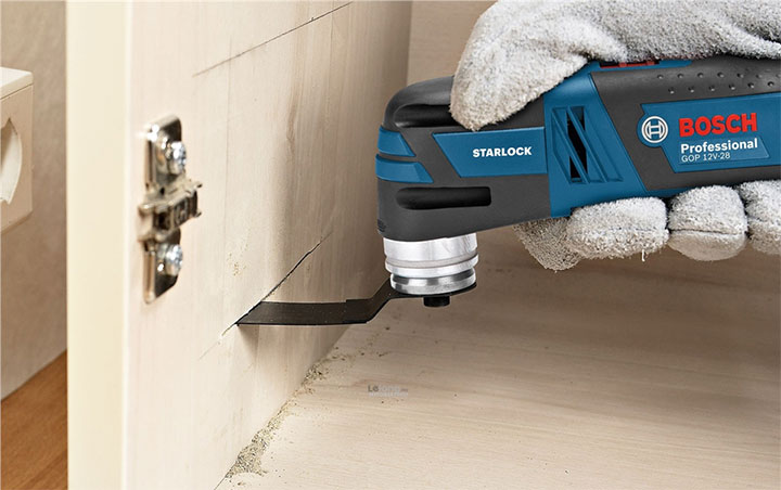 Bosch GOP 12v 28 cắt vật liệu dễ dàng nhờ biên bộ lắc 1,4 độ Bosch GOP 12v 28 cắt vật liệu dễ dàng nhờ biên bộ lắc 1,4 độ