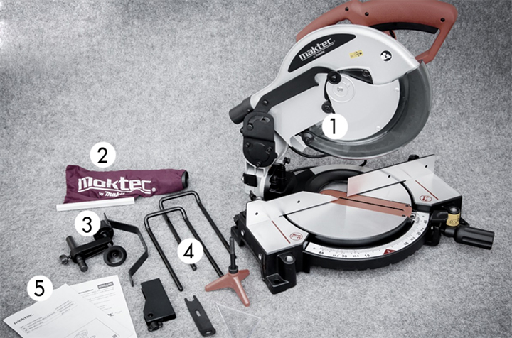 Phụ kiện đi kèm của máy cắt góc đa năng Maktec MT230