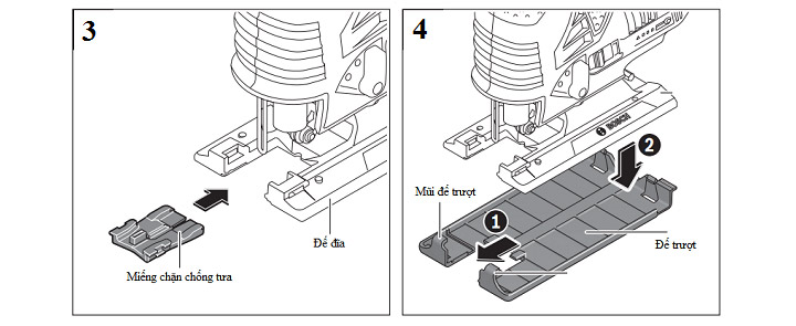 Hướng dẫn lắp đế trượt Hướng dẫn lắp đế trượt