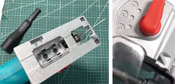 Bệ nhôm đúc nguyên khối - Nút gạt chỉnh tốc độ đá lưỡi