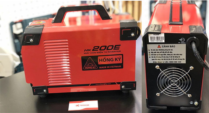 Mặt ngang và mặt sau của máy hàn Hồng Ký HK200E
