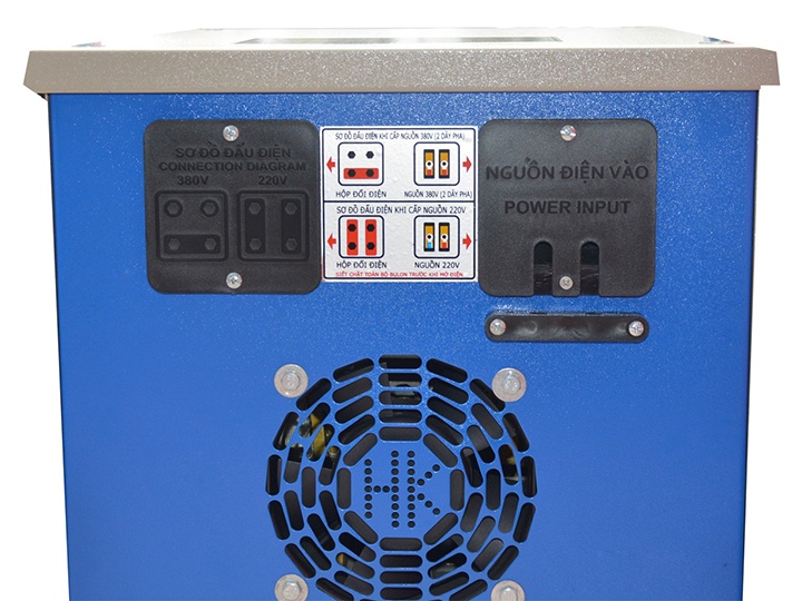 Vị trí kết nối nguồn điện của máy biến thế hàn Hồng Ký HK H400N