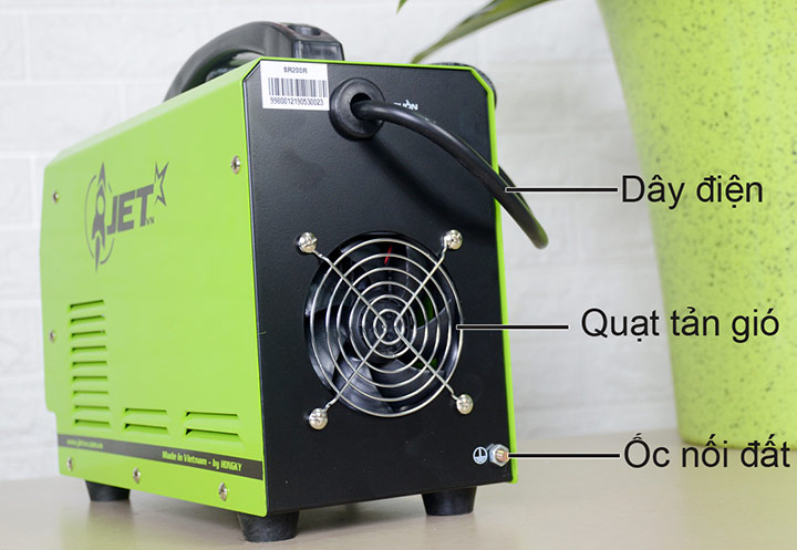 Mô tả chi tiết mặt sau của máy hàn que JET SR 200R