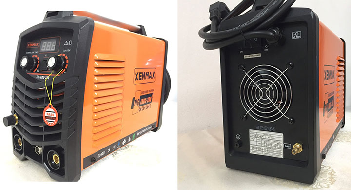Mặt trước và mặt sau của máy hàn Tig Kenmax TIG/ARC 250 Mặt trước và mặt sau của máy hàn Tig Kenmax TIG/ARC 250