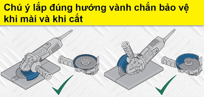 Lắp vành chắn tia lửa của máy mài góc Bosch đúng cách