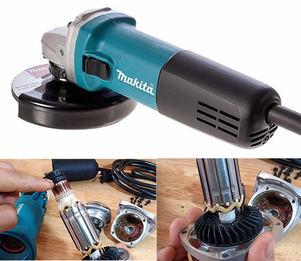 Linh kiện của máy mài Makita 9556HN được làm rất tốt Linh kiện của máy mài Makita 9556HN được làm rất tốt