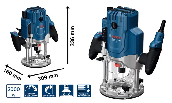 Bosch GOF 20-12 bền chắc, dễ sử dụng