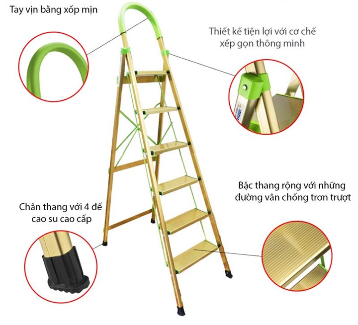 Hình ảnh thang nhôm ghế Hakawa