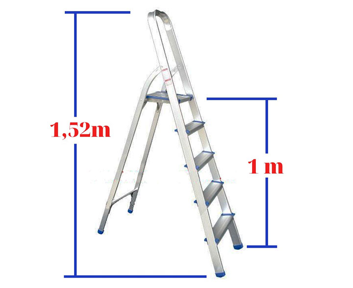 thang nhôm tay vịn 5 bậc Nikita AL05