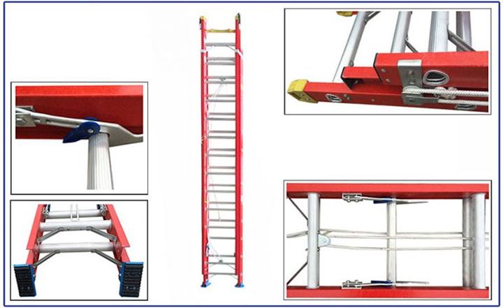Chi tiết trên thang nhôm cách điện Chi tiết trên thang nhôm cách điện