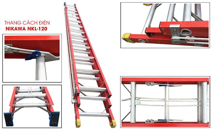 Chi tiết thông số của thang nhôm trượt cách điện