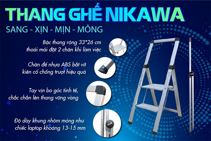 Thông số kỹ thuật của thang nhôm Nikawa NK-2SL Thông số kỹ thuật của thang nhôm Nikawa NK-2SL