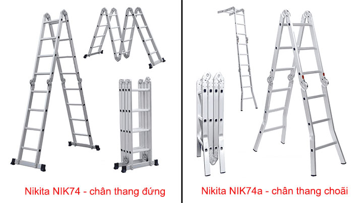 Thang nhôm gấp 4 đoạn Nikita NIK74