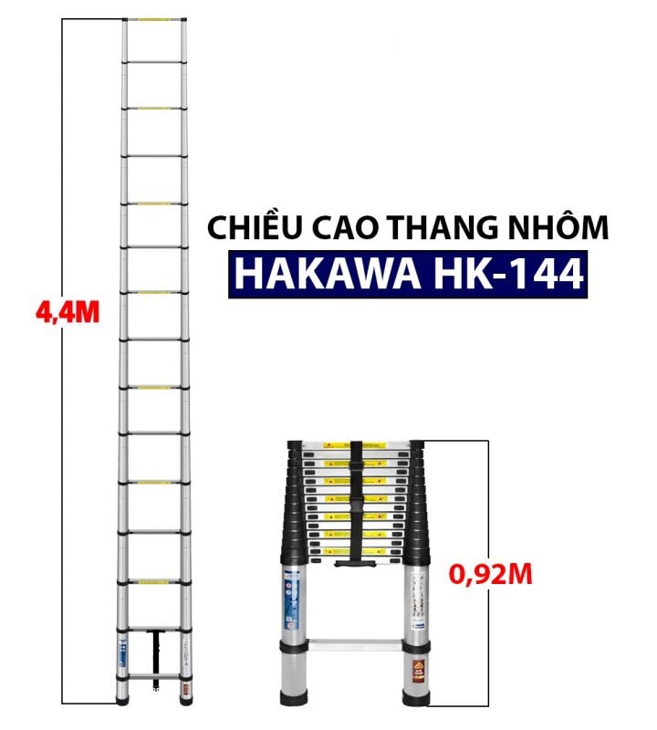 Hình ảnh Thang Nhôm Rút Đơn Hakawa HK-144