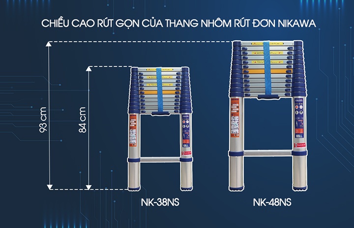Chiều cao lý tưởng của thang nhôm rút gọn