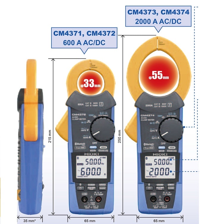 Ampe kìm Hioki CM4374 có khả năng đo dòng AC/DC đến 2000A