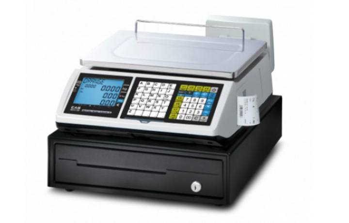 Cân điện tử in hóa đơn CAS CT-100B 15Kg/5g kết nối ngăn kéo đựng tiền