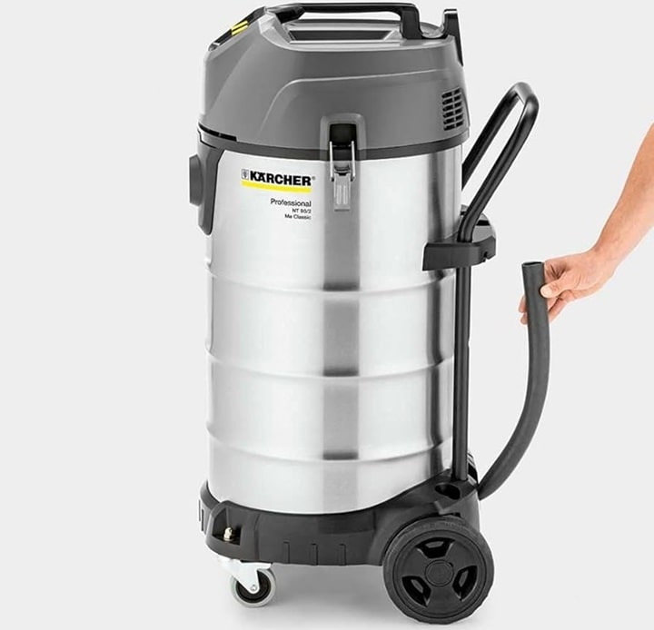 Karcher NT 90/2 Me Classic thiết kế chắc chắn, thùng chứa lớn có ống xả nhanh