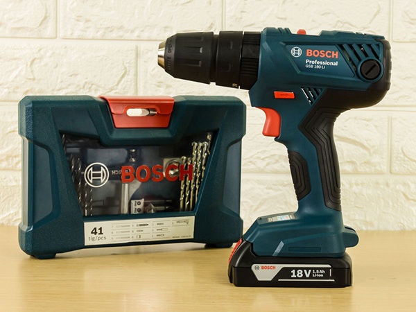 Bộ dụng cụ máy khoan Bosch - GSB 180-Li Promo 41 chi tiết