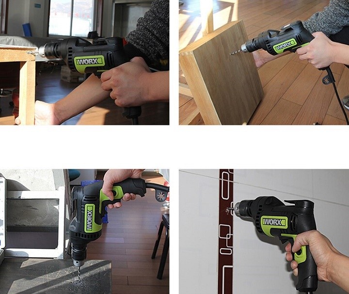 Máy khoan Worx Green WU107 khoan đa dạng các vật liệu Máy khoan Worx Green WU107 khoan đa dạng các vật liệu