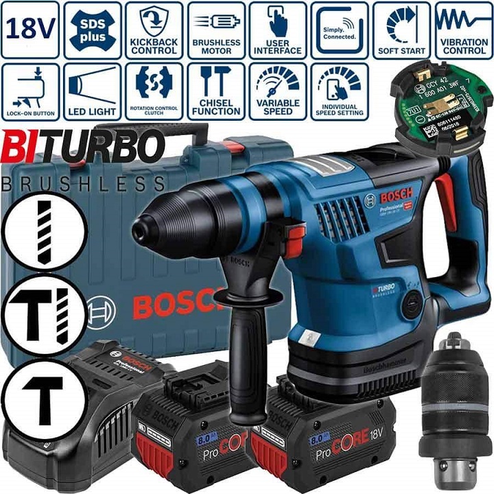 Bosch GBH 18V-34C trang bị những công nghệ hiện đại Bosch GBH 18V-34C trang bị những công nghệ hiện đại
