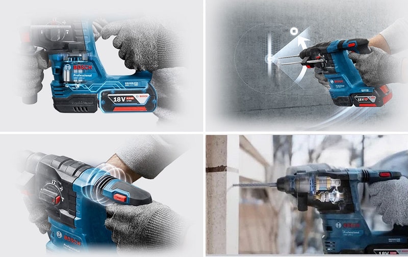 Máy khoan Bosch GBH 185-Li sở hữu nhiều công nghệ hiện đại