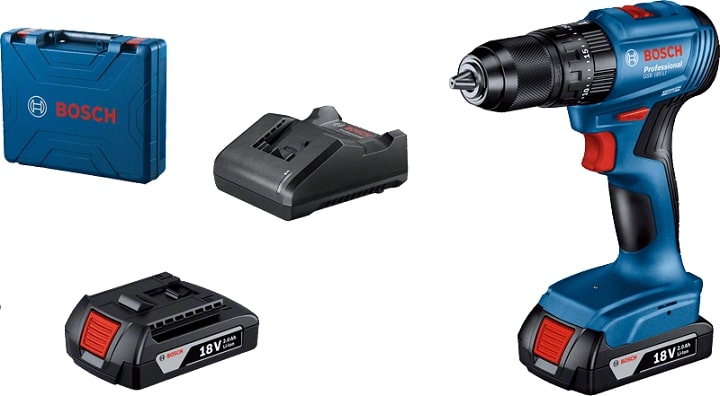 Bộ sản phẩm máy khoan động lực dùng pin Bosch GSB 185-li Bộ sản phẩm máy khoan động lực dùng pin Bosch GSB 185-li