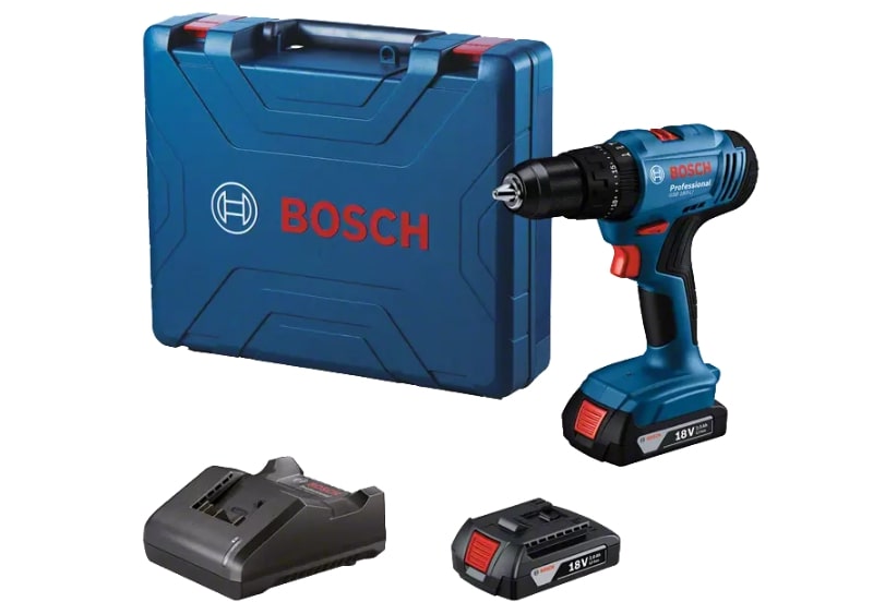 Bộ sản phẩm máy khoan pin Bosch GSB 183-Li đi kèm 2 pin