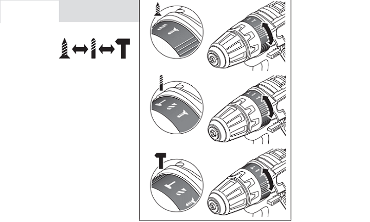 Cách chỉnh đặt phương thức hoạt động máy GSB 120 LI Cách chỉnh đặt phương thức hoạt động máy GSB 120 LI