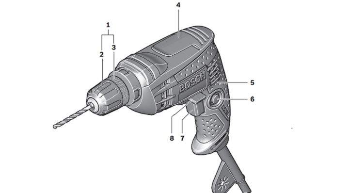 Cấu tạo máy khoan GBM 6 RE