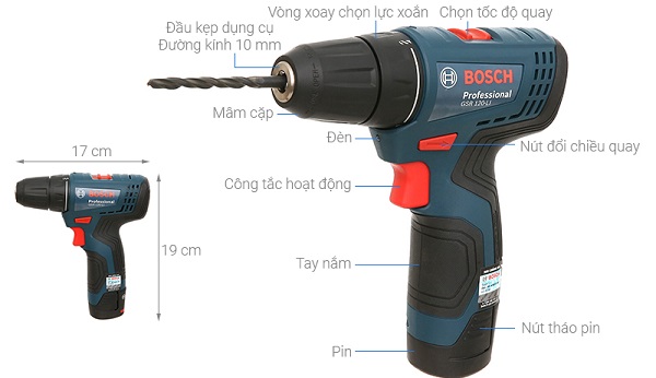 Máy khoan pin vặn vít Bosch GSR 120-LI GEN II