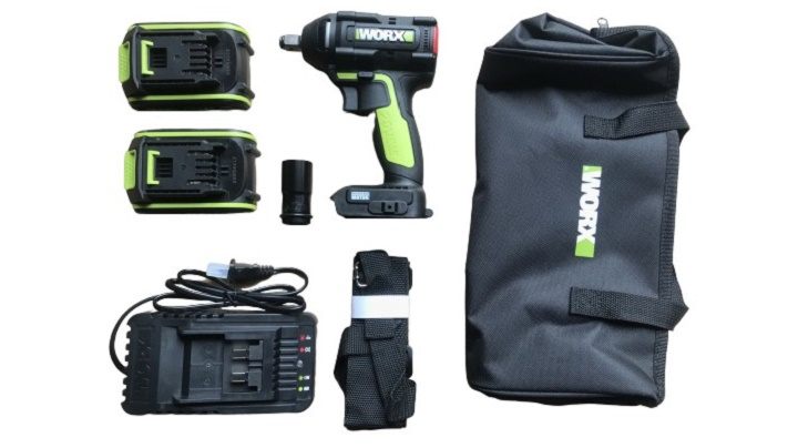 Bộ sản phẩm máy siết bu lông dùng pin Worx Green WU279 Bộ sản phẩm máy siết bu lông dùng pin Worx Green WU279