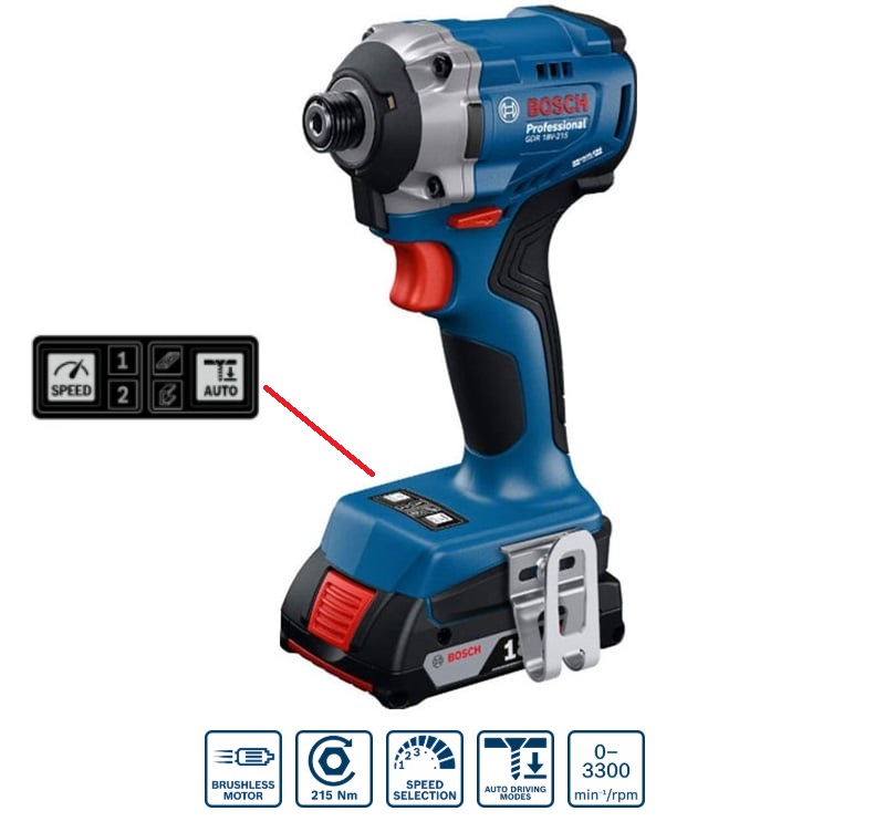 Bosch GDR 18V-215 chạy nhanh, động cơ không chổi than