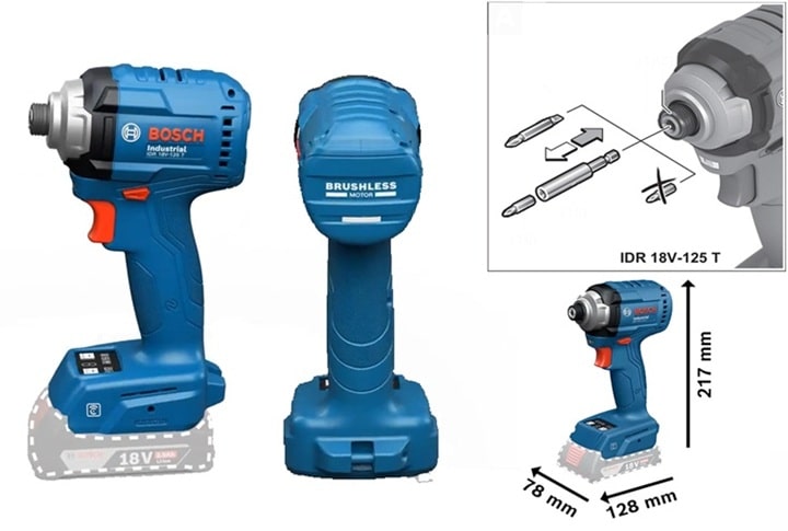 Máy bắn vít pin Bosch IDR 18V-125 T (SOLO) nhỏ gọn, đa tính năng