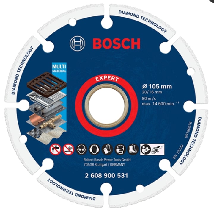 Đĩa cắt sắt kim cương Bosch 2608900531 bền, cắt sắt cực tốt Đĩa cắt sắt kim cương Bosch 2608900531 bền, cắt sắt cực tốt