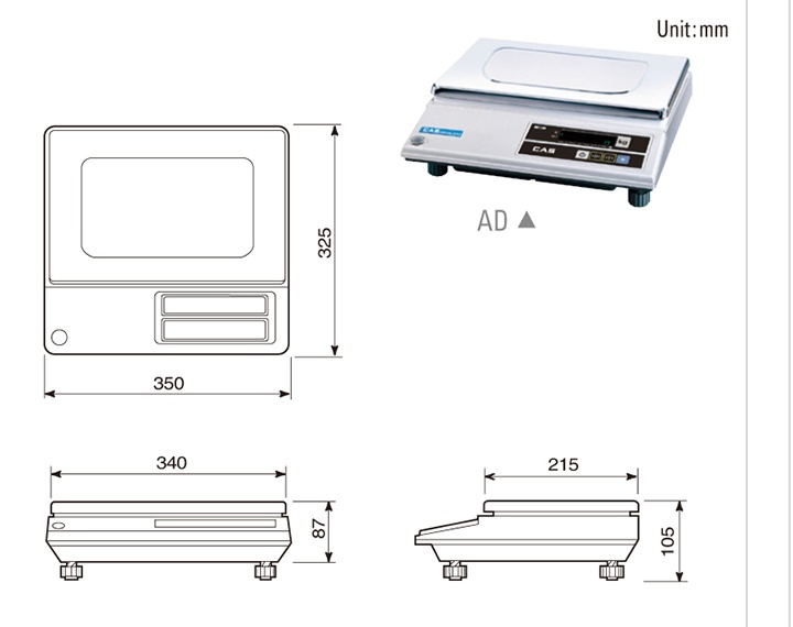 Cân điện tử bàn CAS AD-H 10Kg Cân điện tử bàn CAS AD-H 10Kg